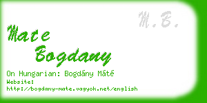 mate bogdany business card